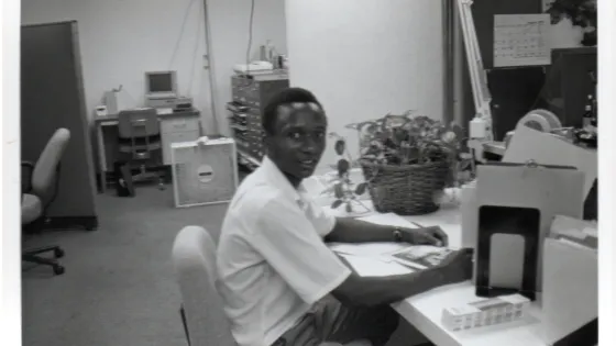 Man sitting at a desk